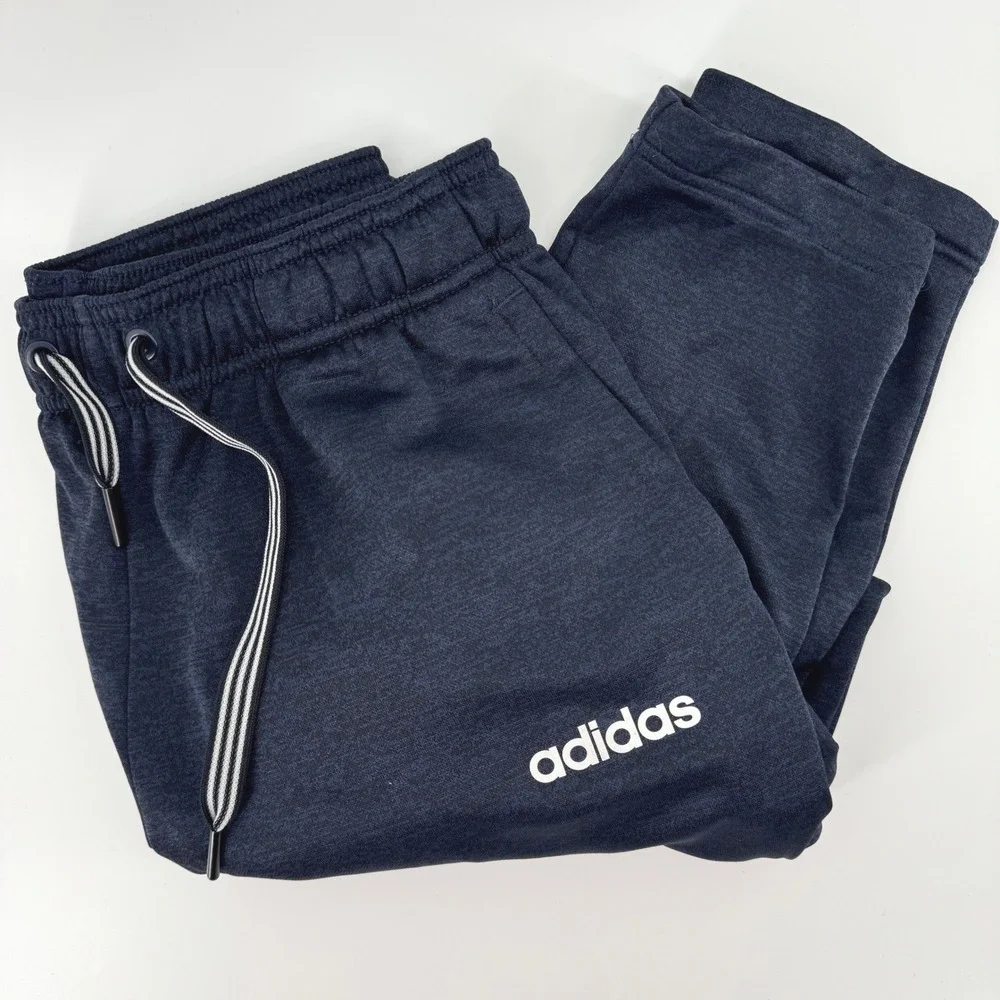 Adidas Mens Medium Core Essentials‎ Melange Jogger Athletic Gym Pants Navy Blue
